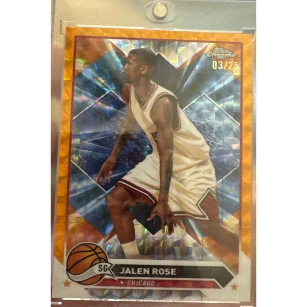Jalen Rose Orange Geometric /25 2023-24 Topps Chrome #194 Chicago Bulls